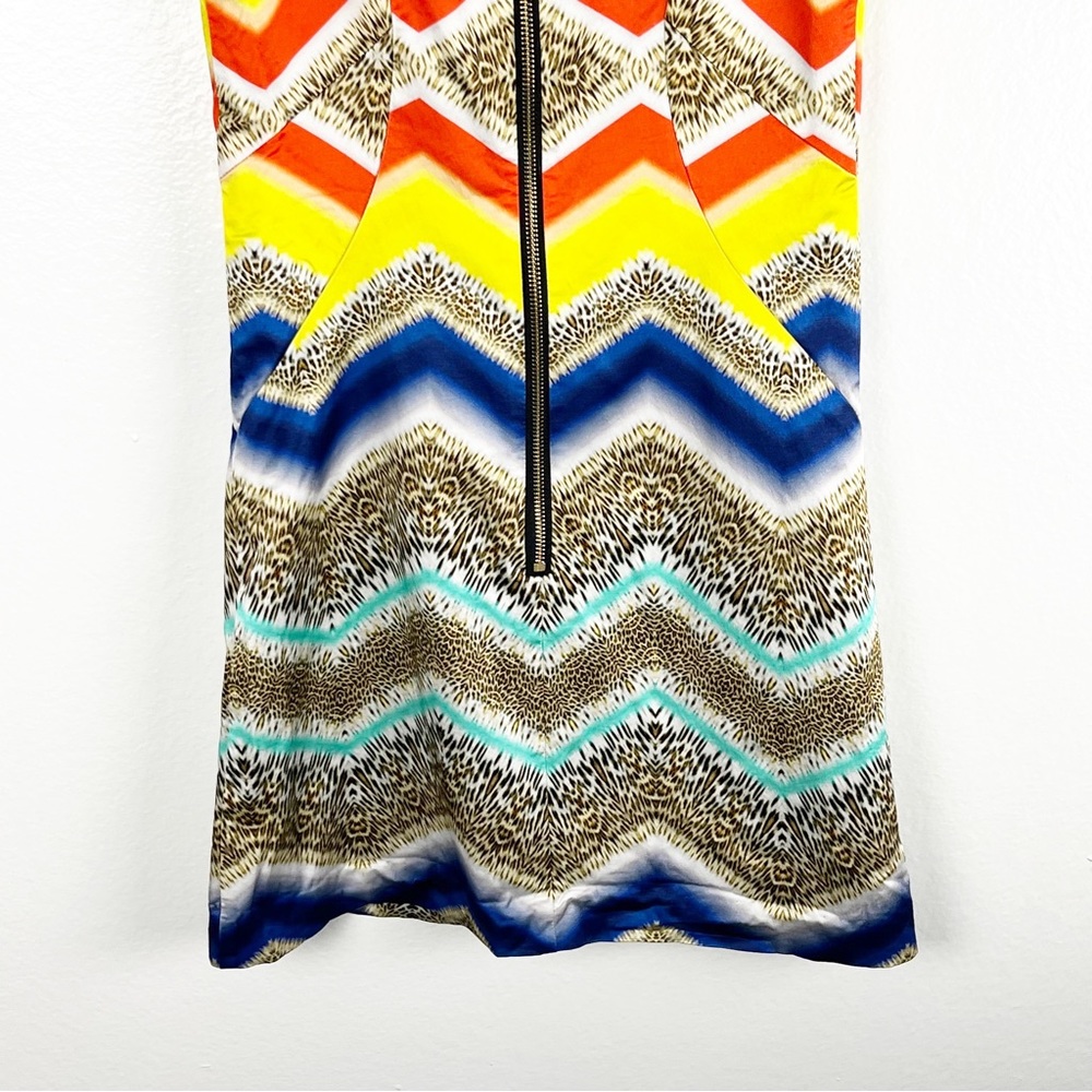 MILLY Multicolored Chevron Pattern Sleeveless Exp… - image 7